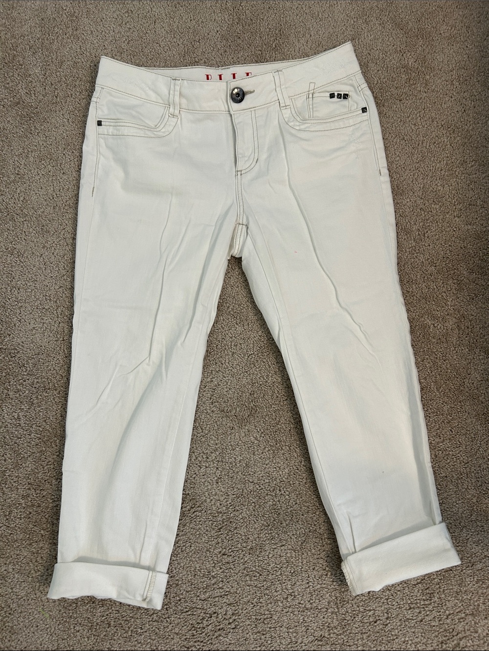Elle White Cropped Ankle Jeans